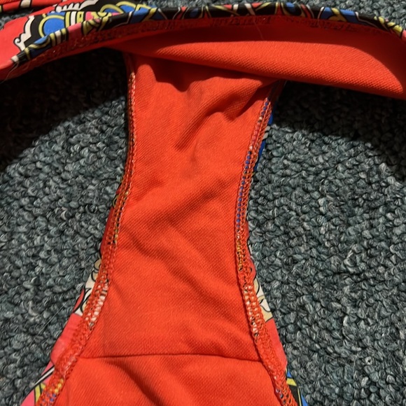 LUCKY BRAND vacation paisley red print bikini swim travel underwire medium m - Picture 6 of 7